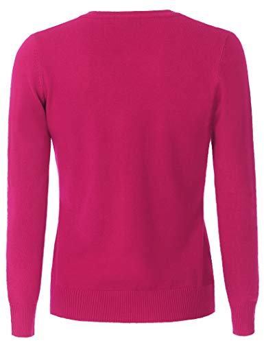 Image of Women's Long Sleeve Button Down Crew Neck Soft Knit Cardigan Sweater