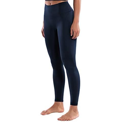 BUBBLELIME 4 Styles 25"/26"/27"/28" High Waist Yoga Pants - Crotch Seamless Compression_DARKNAVY XX-Small-26 Inseam Cover