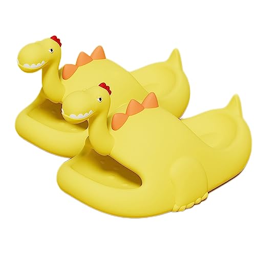 Zureto Dinosaur Slippers Sandals, Funny 3D Cute Dino Slides Open Toe House Slippers Bath Sandals