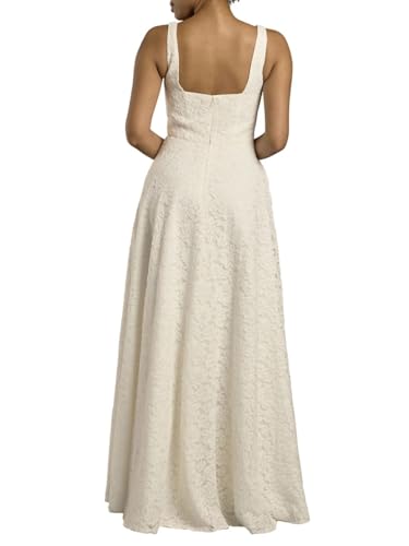 David's Bridal Tank Square Neck Lace A-Line Wedding Dress2