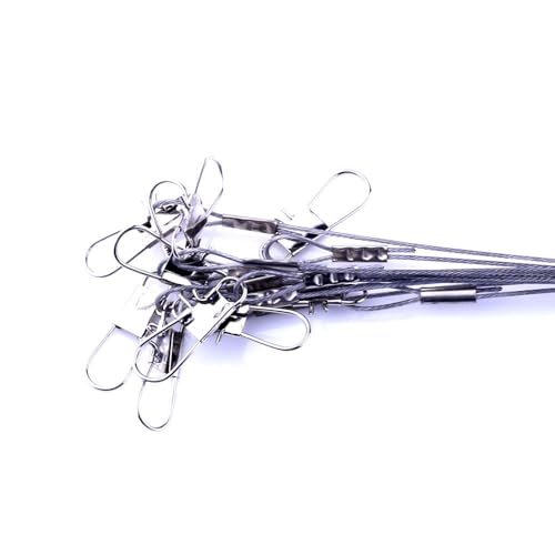 Juego de 10 líderes de pesca de acero inoxidable miniatura 7