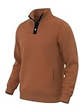 TUREFACE Mens Turtleneck Long Sleeve Shirts Quilted Soft Sweatshirt 2025 Fashion Classic Light Color Clean Fit Suitable for Outdoor Activities,Buff,XL