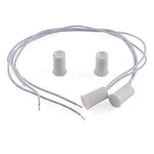 E-outstanding 2 Pcs Recessed Door Window Magnetic Switch Wired Home Security Alarm Contact Sensor, White