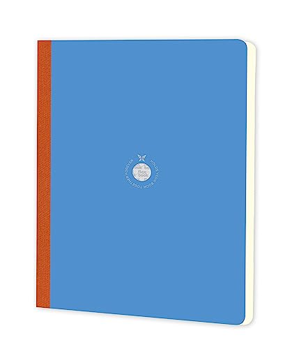 Image of flexbook Smartbook Notebook Ruled Blue | A4 | 21x29cm | 160 pages | 70gsm Fabriano Ivory Paper | Colorful Eco Paper Cover | with Orange linen spine