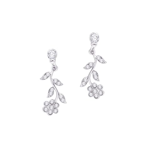 Image of Atasi International American Diamond Style Silver Plated Necklace with Earrings Jewellery Set for Women - Perfect for Party, Wedding, and Engagement