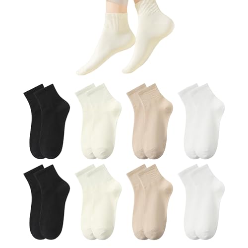 HDGSAFD 8 Pares De Calcetines Tobilleros De Tubo Medio, Calcetines Deportivos Casuales, Calcetines Antideslizantes Transpirables, Calcetines Unisex De Tubo Medio.