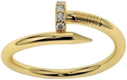 0.10 Carat Round Shape Simulated Sparkling White Diamond Fashionable Wedding Engagement Ring in 14K Yellow Gold Plated 925 Sterling Silver Gift for Womens