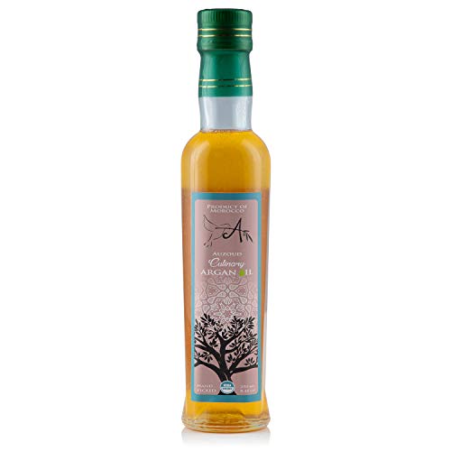 Auzoud Organic Culinary Argan Oil for Cooking, Supports North African Women Farmers, Cultivated on Protected UNESCO World Heritage Site, USDA Certified Organic, Hand-Picked, 8.45 oz (250 ml)