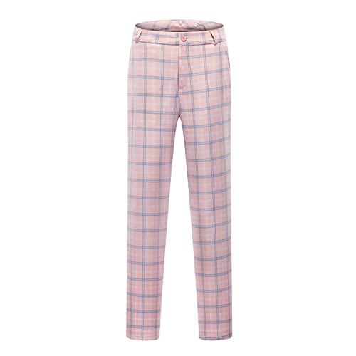 Womens 2 Piece Plaid Suits Set Business Office One Button Blazer Jacket Casual Long Sleeve Pant Suit Set4