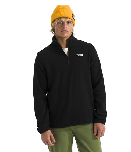 The North Face Men's Glacier Fleece Quarter Zip Jacket - 2 Zippered Hand Pockets, Comfortable Stretch Fabric, TNF Black, X-Large
