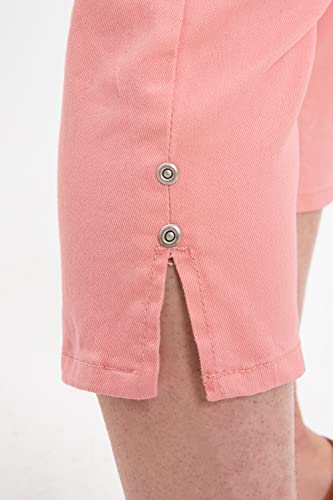 ThCreasa Womens Work Stretch Chino Capri Pants Straight Leg Casual Washed Pant Trousers with Pockets 6