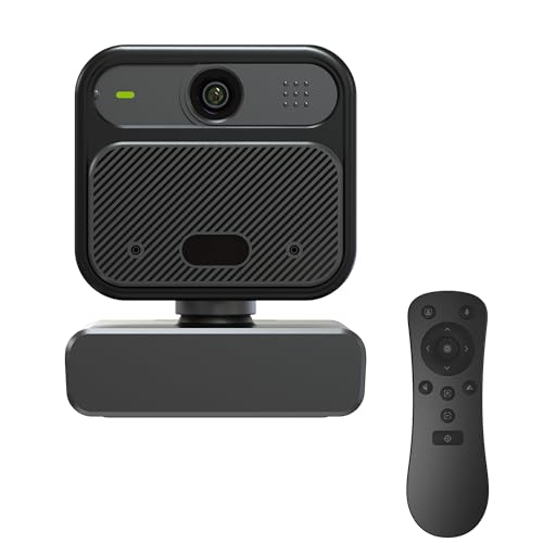 Webcam 4K PC con Micrófonos, UHD 4K/30FPS, Control Remoto, Coque Fijo, 4X zoom, Reducción de Ruido, Corrección de Iluminación, Camara Web para Windows/MacOS/Linux/TikTok/Skype/Youtube/Switch2