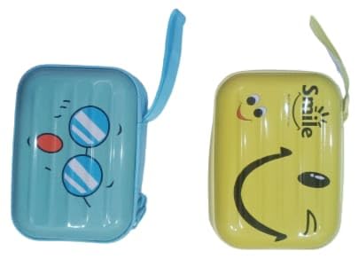 Genric (Set of 2 pcs) Cute Small Hand Purse Multicolor with Chain/Handbag/Sling Bag/Purse/Stylish Bags for Girls Kids with Emoji/Expression Bag/Birthday Return Gift for Kids