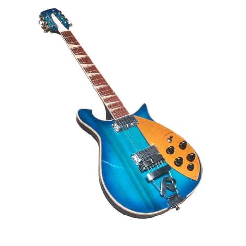 ブルー 12弦エレキギター - 660スタイル - セミホローボディ - 21フレット - アルダー