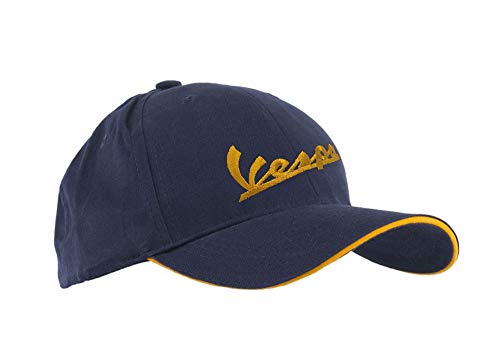 Northern Soul Vespa Scooter gorra con 6 paneles, Baseball Cap. Negro/Amarillo