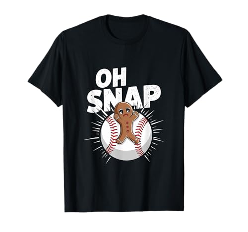 Oh Snap Navidad Béisbol Pan de jengibre Camiseta