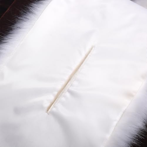 Luxury High-Density Faux Fur Shawl – No Shedding, Fluffy Bridal Wrap with Satin Lining, Warm for Weddings4