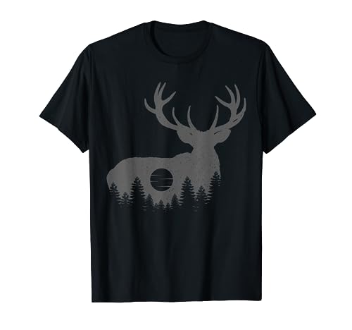 Caza Vintage Naturaleza Senderismo Cola Blanca Buck Ciervo Caz Camiseta