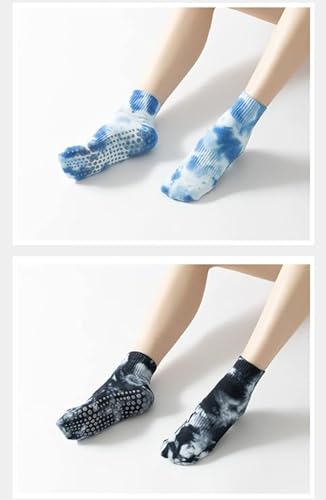 VAZZIC Women's Tie Dye Sport Socks - 1/4/5/6 Pairs Non Slip Grip Cushioned Crew & Long Floor Socks2