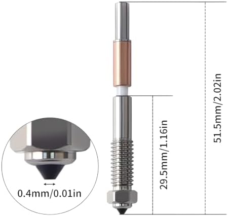 0.4mm Bimetallic Nozzle Ceramic Hotend Assembly for QIDI Q2 Q2C 3D Printer — 사진 2