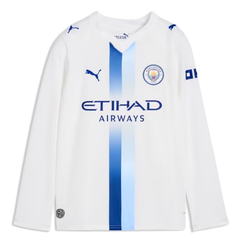 Image of PUMA Kids Manchester City 26/27 Third Shirt, Long Sleeve - White-13/14 Year