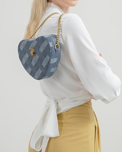 Rejolly Heart Shaped Purse for Women Crossbody Bag Metallic PU Leather Shoulder Bag with Chain Strap2