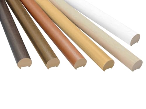 Corrimano per scale in legno tondo fresato Ayous, diametro 50 mm, vari colori e lunghezza. (Naturale, 1000 mm)