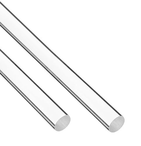 Image of 2pcs 1 inch Dia x 24 inch L Clear Acrylic Lucite Rod Dowel for DIY Projects Crafts Curtain Rods &More, Plastic Rod, Durable and Sturdy Acrylic Material