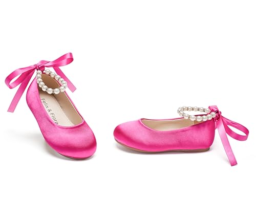 Image of Felix & Flora Girls Toddler Little Ballet Shoes - Flower Girls Mary Jane Flats Dress Shoes Party Wedding