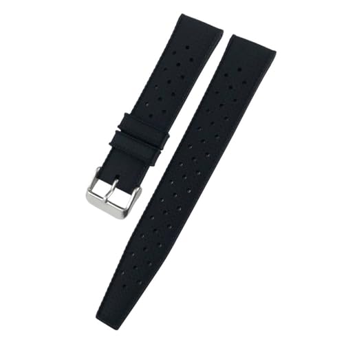 Image of HYUOIND 19mm 20mm 21mm 22mm Rubber Silicone Watchband Compatible With Tissot T120 Oris Divers Sixty-Five Date Watch Strap Soft Colorful Wristband(Black buckle1,20mm)