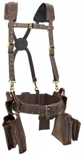 Miniatura 10 de Tourbon - Cinturón de herramientas con tirantes, para carpintería, multiusos, organizador de bolsillos para herramientas de electricista, bolsa de