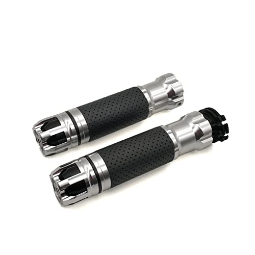 Poignées de guidon moto anti-vibration 22mm avec embouts de frein bleu