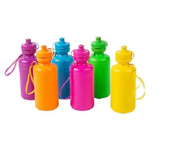 120 Neon Sport Water Bottles 18 Oz - 7 5 Inch Reusable Water Bottle for School Sports Birthday