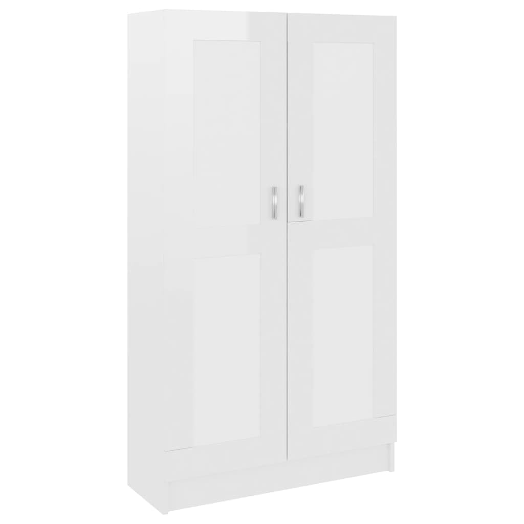 IKAYAA Bücherschrank Armadietto in Holz Armadio Porte Battenti Aktenschrank Armadietto per Garage Armadio Ufficio Mobili Ufficio-Bianco lucido-150 cm