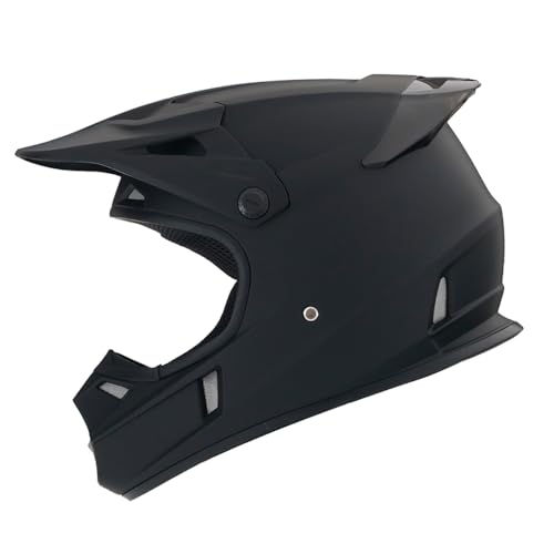 Woljay Motocross Dirt Bike Helmet Off-Road Street BMX MX Full Face Helmets for Unisex-Adult Youth Kids DOT (Matte Black,M)