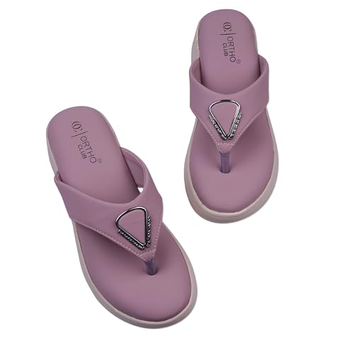 Image of ORTHO CLUB Women's Orthopedic Comfort Sandals - Soft Cushion Footbed, Anti-Slip Sole, Stylish Toe-Ring Design - Lightweight Sandals for Women & Girls