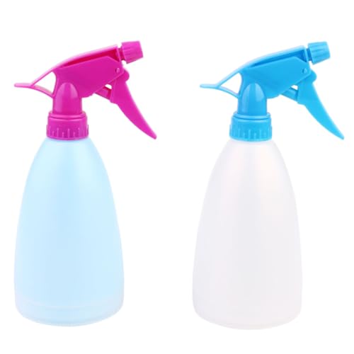 Healeved 4pcs 500ml Reusable Spray Bottle Plastic Atomiser Mist Sprayer for Hairdressing Barber and Home Cleaning Hand Trigger, High Pressure Fine Mist for Kitchen and Gardening Random Color