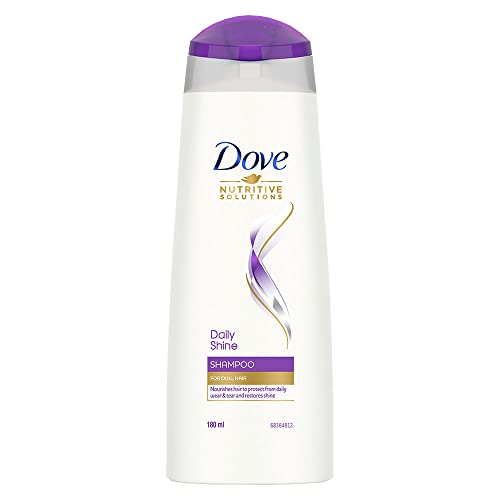 Dove Daily Shine Shampoo – For Dull And Frizzy Hair, Makes Hair Soft, Shiny And Smooth, 180 ml