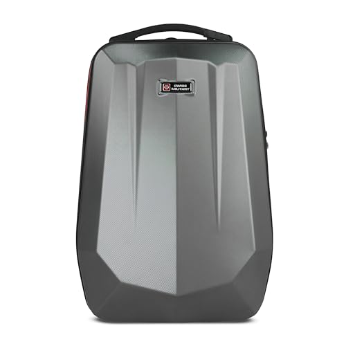 Image of SWISS MILITARY Hard Shell Backpack for Men Women, Alien Series ABS Hardshell, Travel Laptop Bag Fits Up to 15.6 Inch, Stylish Office College School Backpack, Durable & Lightweight