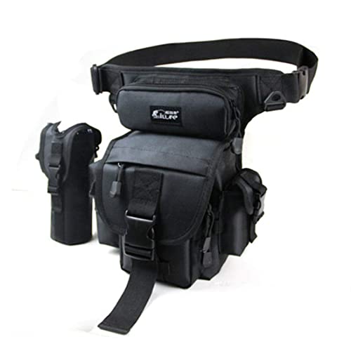 Hebetag Oxford Fishing Drop Leg Bag for Men Women Multi-Purpose Travel Outdoor Crossbody Shoulder Sling Bag Pouch Storage Black - Thumbnail 3