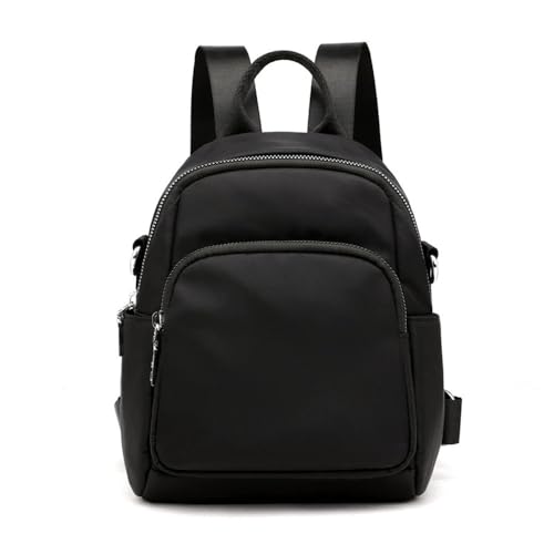 LVUNZJCA Zaino per Donna Zaino Piccolo in Tessuto Oxford da Donna, Mini Borsa per Viaggi, Scuola, Lavoro(Schwarz,20x9x22cm)