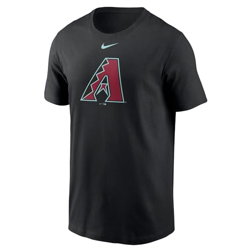 Nike Men's MLB Fuse Large Logo T-Shirt (US, Alpha, Medium, Regular, Regular, Black, Arizona Diamondbacks)