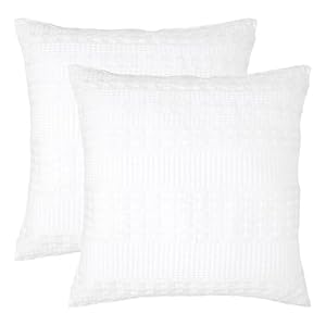 VHC Brands Waffle Weave White Euro Sham Set of 2 26x26, Decorative Throw Pillow Covers/Shams, Boho Farmhouse Bedroom Decor VHC Brands Waffle Weave White Euro Sham Set of 2 26×26 Decorative Throw Pillow CoversShams Boho Farmhouse Bedroom Decor