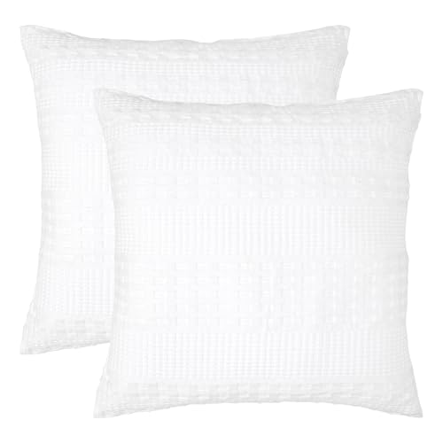 VHC-Brands-Waffle-Weave-White-Euro-Sham-Set-of-2-26×26-Decorative-Throw-Pillow-CoversShams-Boho-Farmhouse-Bedroom-Decor VHC Brands Waffle Weave White Euro Sham Set of 2 26×26 Decorative Throw Pillow CoversShams Boho Farmhouse Bedroom Decor
