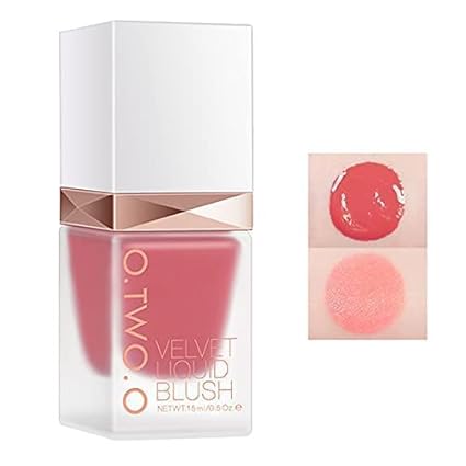 COSLUXE O TWO O Velvet Liquid Blush,Face Blusher,Long-lasting Makeup Blush,15g (03-ROSE BENGAL)