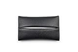 「Thing.Is」PU Leather Pocket Tissue Holder, Travel Tissue Cover, Travel Tissue Holder, Portable Tissue Case, Tissue Pouch, Black