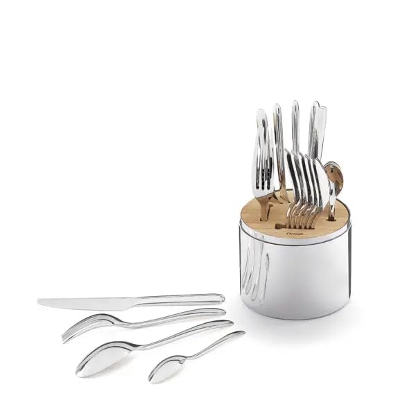 Christofle Essential 24 Piece Stainless Steel Flatware Set With
