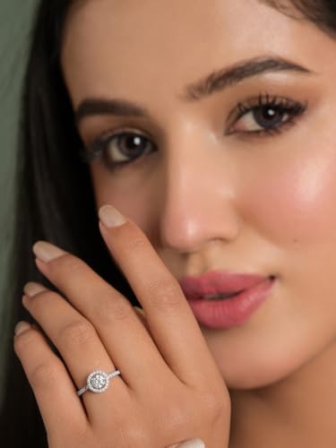 Image of Clara 925 Sterling Silver Minimal Daily Wear Adjustable Ring for Women | Gift for Birthday Anniversary | Rakhi Rakshabandhan Gift for Sister Bhabhi |Platinum Plated | Swiss Zirconia
