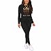 Nimsruc Two Piece Outfits For Women Sweatsuits Sets Casual Jogging Suit Fashion Tracksuit Matching Athletic Clothing Gold Letter M