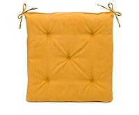 Gözze - Sitzkissen mit Befestigungsbändern, Stuhlkissen, Gesteppt, Darco, 40 x 40 x 4 cm - Senf